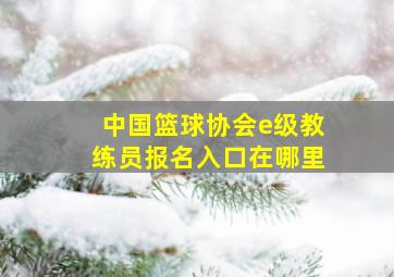 中国篮球协会e级教练员报名入口在哪里