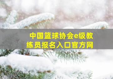 中国篮球协会e级教练员报名入口官方网