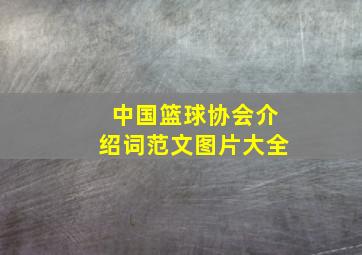 中国篮球协会介绍词范文图片大全