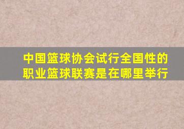 中国篮球协会试行全国性的职业篮球联赛是在哪里举行