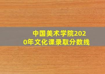 中国美术学院2020年文化课录取分数线