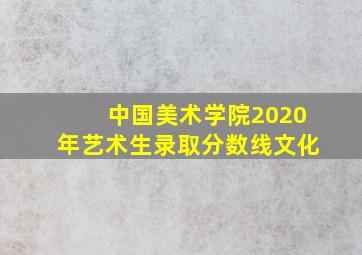 中国美术学院2020年艺术生录取分数线文化