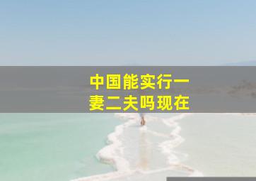 中国能实行一妻二夫吗现在