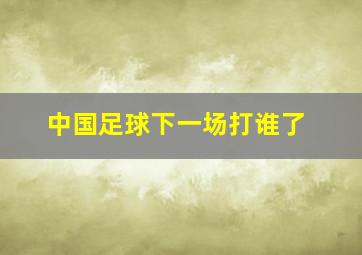 中国足球下一场打谁了