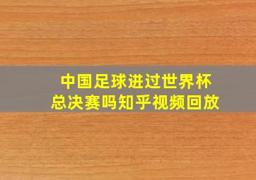 中国足球进过世界杯总决赛吗知乎视频回放