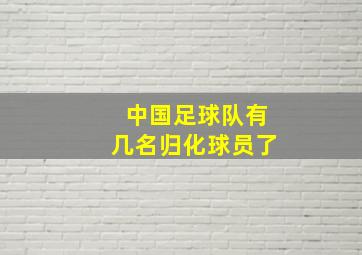 中国足球队有几名归化球员了