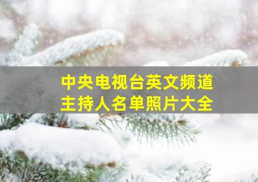 中央电视台英文频道主持人名单照片大全