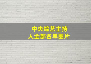 中央综艺主持人全部名单图片