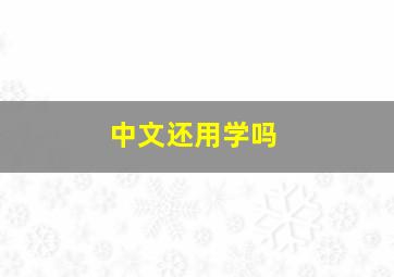 中文还用学吗