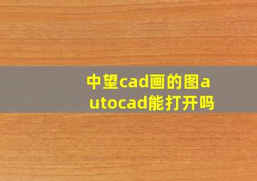 中望cad画的图autocad能打开吗