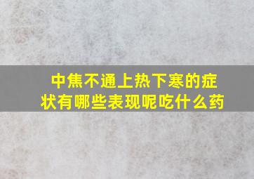 中焦不通上热下寒的症状有哪些表现呢吃什么药