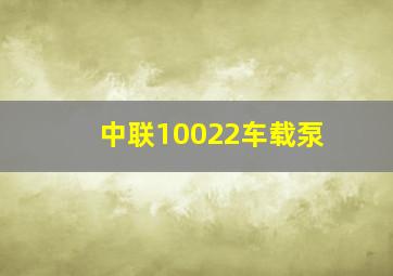 中联10022车载泵