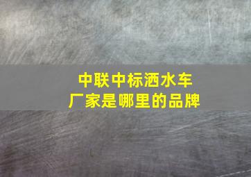 中联中标洒水车厂家是哪里的品牌