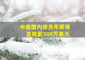 中超国内球员年薪降至税前500万美元