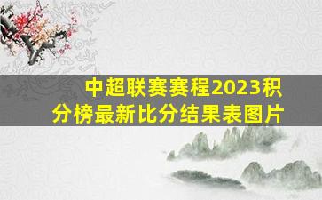 中超联赛赛程2023积分榜最新比分结果表图片