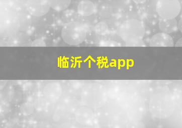 临沂个税app