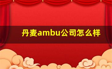 丹麦ambu公司怎么样