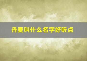 丹麦叫什么名字好听点