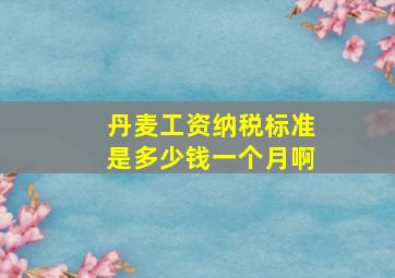 丹麦工资纳税标准是多少钱一个月啊