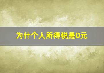 为什个人所得税是0元