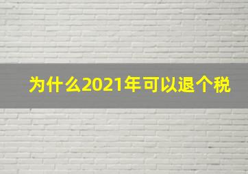 为什么2021年可以退个税