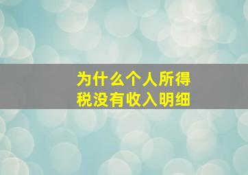 为什么个人所得税没有收入明细