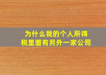 为什么我的个人所得税里面有另外一家公司