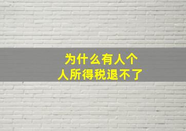 为什么有人个人所得税退不了