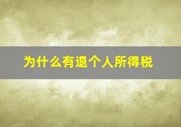 为什么有退个人所得税