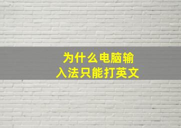 为什么电脑输入法只能打英文