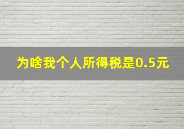 为啥我个人所得税是0.5元