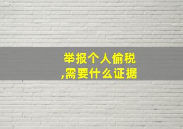 举报个人偷税,需要什么证据