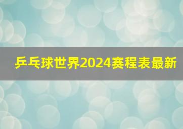 乒乓球世界2024赛程表最新