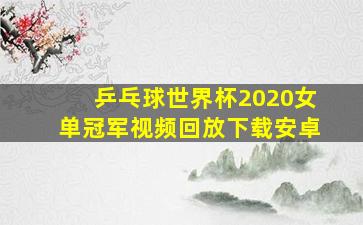 乒乓球世界杯2020女单冠军视频回放下载安卓