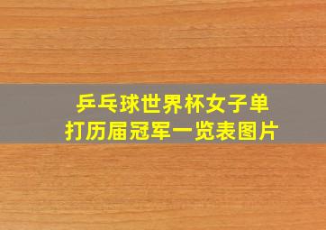 乒乓球世界杯女子单打历届冠军一览表图片