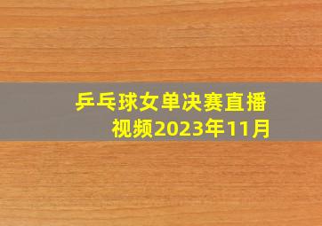 乒乓球女单决赛直播视频2023年11月