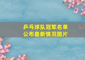 乒乓球队冠军名单公布最新情况图片