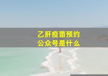 乙肝疫苗预约公众号是什么