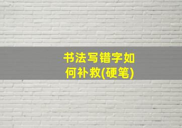 书法写错字如何补救(硬笔)