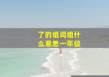 了的组词组什么意思一年级