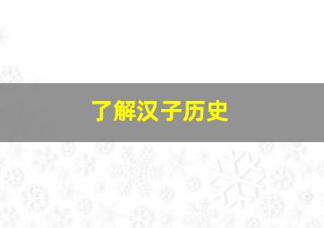 了解汉子历史