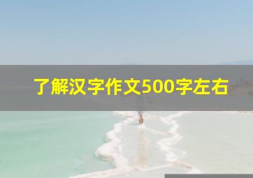 了解汉字作文500字左右