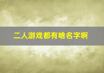 二人游戏都有啥名字啊