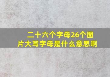 二十六个字母26个图片大写字母是什么意思啊