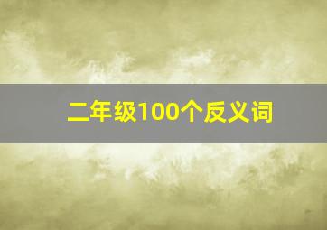 二年级100个反义词