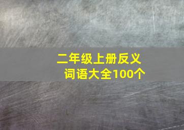 二年级上册反义词语大全100个