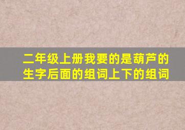 二年级上册我要的是葫芦的生字后面的组词上下的组词