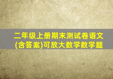 二年级上册期末测试卷语文(含答案)可放大数学数学题