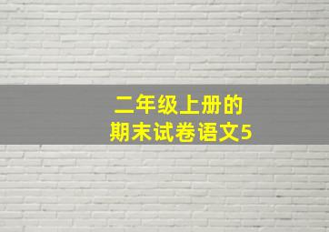 二年级上册的期末试卷语文5