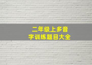 二年级上多音字训练题目大全